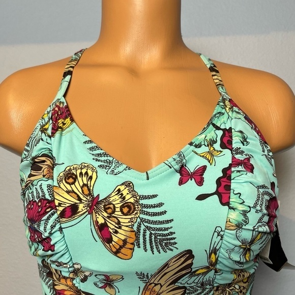 Nwt Vintage Be Creative Underwire Butterfly Crisscross Back One Piece (SW19) - Picture 3 of 10
